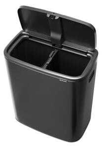 Ciemnoszary stalowy kosz na śmieci do segregacji odpadów otwierany na dotyk 60 l Bo Touch Bin – Brabantia