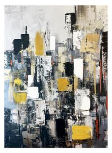 Obraz z ręcznie malowanymi elementami 70x100 cm Cityscape – Styler