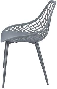 Szare krzesło balkonowe z ażurowym oparciem - Kifo 5X