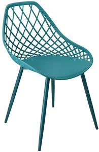 Ażurowe krzesło metalowe nowoczesne morski niebieski - Kifo 5X