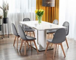 Szare krzesło drewniane tapicerowane - Oder
