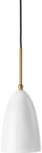 Gräshoppa Lampa Wisząca Glossy Alabaster White/Brass