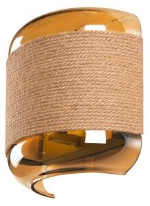 Lampa Ścienna SLV, Pantilo Rope, ściemnialny, brąz rdzawy, salon, szkło, nowoczesny
