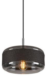 Lampa Wisząca SLV, Pantilo Rope 27, ściemnialny, czarny, salon, szkło, nowoczesny