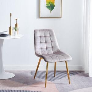 Krzesło do salonu MAROKO beżowe nogi złote welur