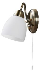 Lampa Ścienna Lindby, Mael, antyczny mosiądz, salon, szkło, antyczny