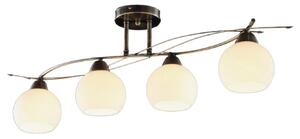Lampa Sufitowa Lindby, Leanda, ściemnialny, antyczny mosiądz, salon, szkło, nowoczesny