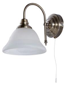 Lampa Ścienna Lindby, Hanna, ściemnialny, antyczny mosiądz, salon, szkło, antyczny