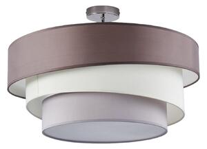 Lampa Sufitowa Lindby, Melia, ściemnialny, szary, salon, tkanina | tekstylia, nowoczesny