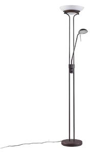 Lampa Podłogowa Lindby, Yveta, ściemnialny, brąz rdzawy, salon, metal, dworkowy | rustykalny