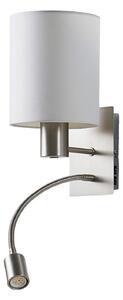 Lampa Ścienna Lindby, Shajan, biały, salon, tkanina | tekstylia, nowoczesny