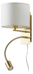 Lampa Ścienna Lindby, Florens, złoty | mosiężny, salon, tkanina | tekstylia, nowoczesny
