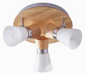 Lampa Sufitowa Lindby, Vivica, ściemnialny, drewniany, salon, drewno, skandynawski