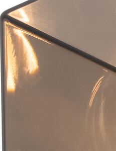 Zewnetrzna Stojąca lampa zewnętrzna czarna 70 cm IP44 z przydymionym szkłem - Dania Oswietlenie zewnetrzne