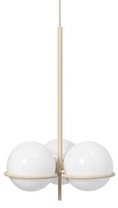 Żyrandol ferm LIVING, Era, ściemnialny, beżowy, salon, szkło, design