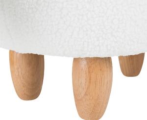 Pufa podnóżek zwierzak jednorożec materiał drewniane nóżki biały Unicorn Beliani