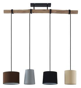 Lampa Wisząca Lindby, Amilia, ściemnialny, drewniany, kuchnia, tkanina | tekstylia, nowoczesny
