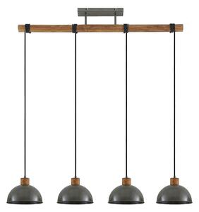 Lampa Wisząca Lindby, Durbis, ściemnialny, szary, kuchnia, drewno, vintage