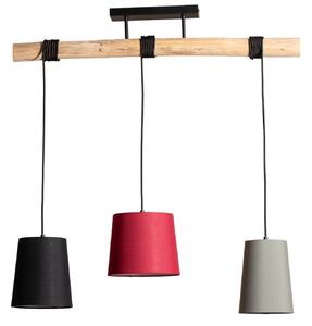 Lampa Wisząca Lindby, Amilia, ściemnialny, drewniany, kuchnia, tkanina | tekstylia, młodzieżowy
