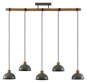Lampa Wisząca Lindby, Durbis, ściemnialny, szary, kuchnia, drewno, vintage