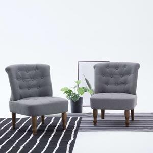 Krzesło w stylu francuskim, szare, materiałowe