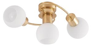 Lampa Sufitowa Lindby, Ciala, ściemnialny, złoty | mosiężny, salon, szkło, nowoczesny