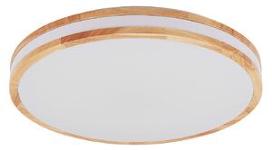 Lampa Sufitowa Lindby, Emiva, ściemnialny, drewniany, salon, drewno, nowoczesny