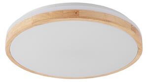 Lampa Sufitowa Lindby, Emiva, ściemnialny, drewniany, salon, drewno, nowoczesny