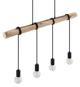 Lampa Wisząca Lindby, Ferris, ściemnialny, drewniany, jadalnia, metal, vintage