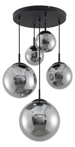 Lampa Wisząca Lindby, Teeja, ściemnialny, szary, salon, szkło, vintage