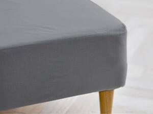 Szare prześcieradło z bawełny organicznej z gumką 180x200 cm Calm – Södahl