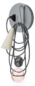 Lampa Ścienna Foscarini, Filo, szary, salon, metal, design