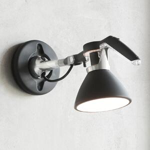 Lampa Ścienna Luceplan, Fortebraccio, ściemnialny, czarny, salon, metal, design