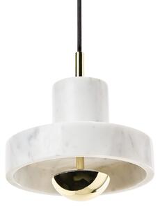Lampa Wisząca Tom Dixon, Stone, ściemnialny, biały, salon, marmur, design