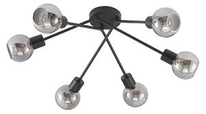 Lampa Sufitowa Lindby, Lioma, ściemnialny, czarny, salon, metal, nowoczesny