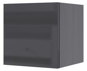 Personalizowana meblościanka modułowa Combo, wariant 38 grafit/ czarny połysk - Końcówka serii