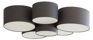 Lampa Sufitowa Lindby, Maureka, ściemnialny, czarny, salon, tkanina | tekstylia, nowoczesny