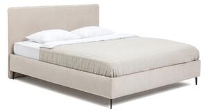 Beżowe tapicerowane łóżko dwuosobowe ze stelażem 160x200 cm Noira Slim – Bonami Selection