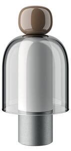 Lampa stołowa Easy Peasy ToGo, brązowa/aluminium, 24 cm