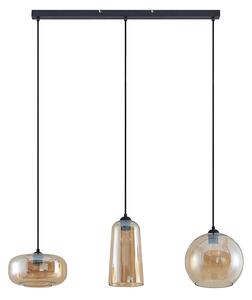 Lampa Wisząca Lucande, Wilja, ściemnialny, pomarańczowy, salon, szkło, vintage