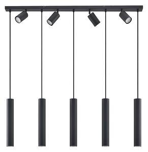 Lampa Wisząca Lindby, Sanad, ściemnialny, czarny, salon, metal, nowoczesny