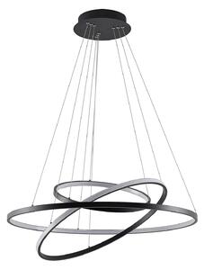 Lampa Wisząca Lucande, Ezana, ściemnialny, czarny, salon, metal, nowoczesny