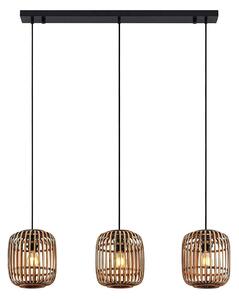 Lampa Wisząca Lindby, Canyana, ściemnialny, drewniany, salon, drewno, dworkowy | rustykalny