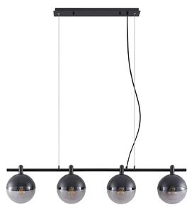 Lampa Wisząca Lucande, Dustian, ściemnialny, czarny, kuchnia, szkło, design