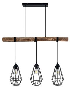 Lampa Wisząca Lindby, Eldarion, ściemnialny, drewniany, salon, metal, nowoczesny