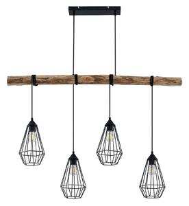 Lampa Wisząca Lindby, Eldarion, ściemnialny, drewniany, salon, metal, nowoczesny