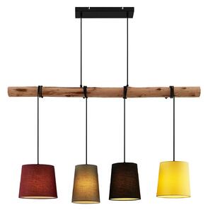 Lampa Wisząca Lindby, Moskau, ściemnialny, drewniany, salon, drewno, nowoczesny