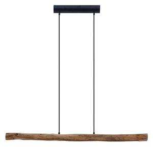 Lampa Wisząca Lindby, Nekala, ściemnialny, drewniany, salon, drewno, skandynawski