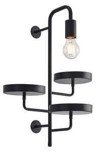 Lampa Ścienna Lindby, Hanjo, ściemnialny, czarny, salon, metal, nowoczesny