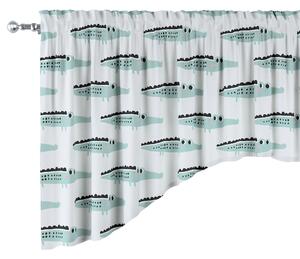 Lambrekin łuk kolor zielony tkanina wzorzysta